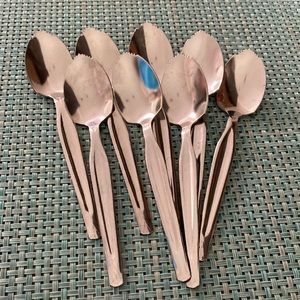 Stainless steel grapefruit, spoons, setting of eight